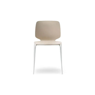 Pedrali Babila 2730 chair with white steel legs and tecnopolymer shell