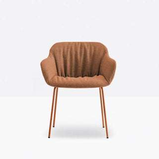 Pedrali Babila XL 2733R armchair with polypropylene shell - removable covering - steel legs