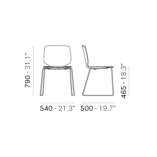 Pedrali Babila 2740 chair with steel sled base and technopolymer shell