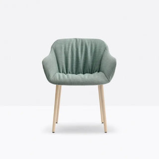 Pedrali Babila XL 2753R armchair with polypropylene shell - removable covering - ash legs