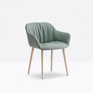 Pedrali Babila XL 2753R armchair with polypropylene shell - removable covering - ash legs