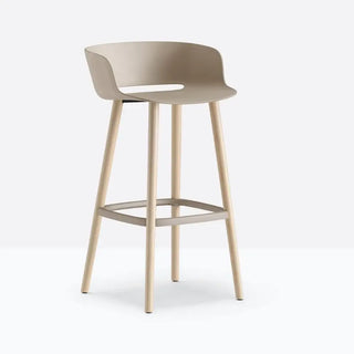 Pedrali Babila stool with ash legs and polypropylene shell