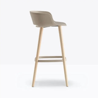 Pedrali Babila stool with ash legs and polypropylene shell