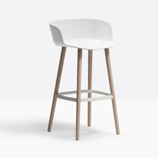 Pedrali Babila stool with ash legs and polypropylene shell