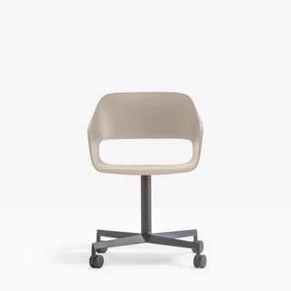 Pedrali Babila 2775 swivel armchair with painted steel base and castors