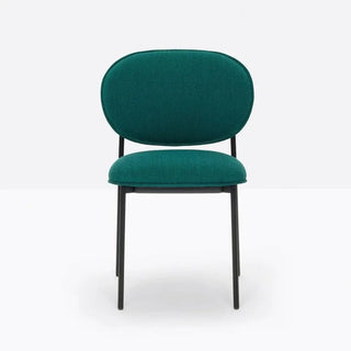 Pedrali Blume 2950 chair with upholstered seat and back and anodized aluminium structure Black NE Fabric G205 - Buy now on ShopDecor - Discover the best products by PEDRALI design