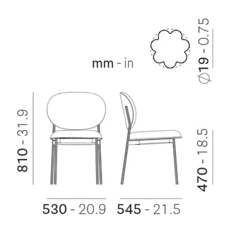 Pedrali Blume 2950 chair with upholstered seat and back and anodized aluminium structure - Buy now on ShopDecor - Discover the best products by PEDRALI design