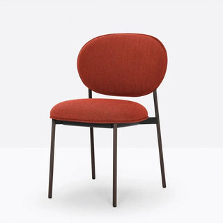 Pedrali Blume 2950 chair with upholstered seat and back and anodized aluminium structure Brushed Bronze BS Fabric G200 - Buy now on ShopDecor - Discover the best products by PEDRALI design