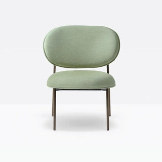 Pedrali Blume 2951 lounge chair with upholstered seat and back and anodized aluminium structure Brushed Bronze BS Velvet G183 - Buy now on ShopDecor - Discover the best products by PEDRALI design
