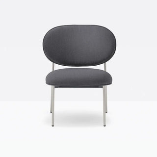 Pedrali Blume 2951 lounge chair with upholstered seat and back and anodized aluminium structure Grey GG Fabric G206 - Buy now on ShopDecor - Discover the best products by PEDRALI design