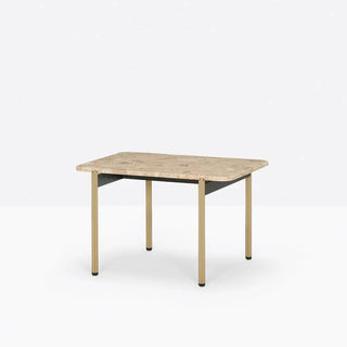 Pedrali Blume coffee table h. 30 cm - 11.81 in Antique brass OA Composite marble MBR 50x35 cm - Buy now on ShopDecor - Discover the best products by PEDRALI design