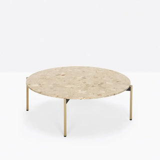 Pedrali Blume coffee table h. 37 cm - 14.57 in Antique brass OA Composite marble MBR ø 89 cm - Buy now on ShopDecor - Discover the best products by PEDRALI design