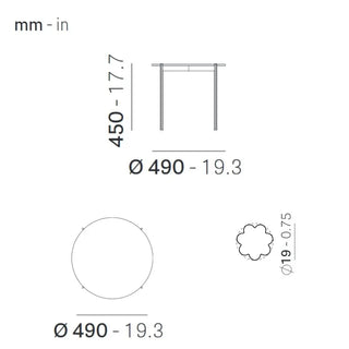 Pedrali Blume coffee table h. 45 cm - 17.72 in - Buy now on ShopDecor - Discover the best products by PEDRALI design