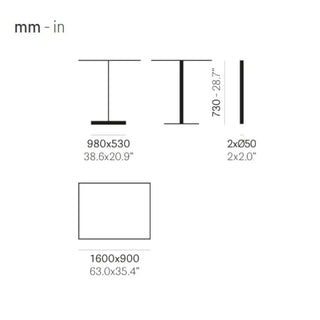 Pedrali Bold 4758 cast iron rectangular table base 98x53 cm. - 38.58x20.87 in. - Buy now on ShopDecor - Discover the best products by PEDRALI design