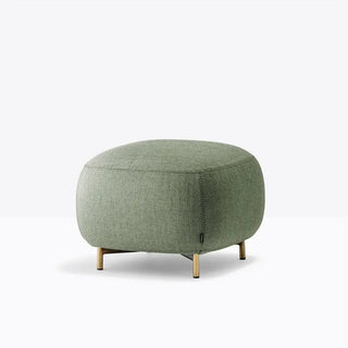 Pedrali Buddy upholstered pouf h. 40 cm. - 15.75 in. with aluminium structure Antique brass OA Fabric G204 55x55 cm - Buy now on ShopDecor - Discover the best products by PEDRALI design