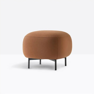 Pedrali Buddy upholstered pouf h. 45 cm. - 17.72 in. with aluminium structure Black Fabric G253 55x55 cm - Buy now on ShopDecor - Discover the best products by PEDRALI design
