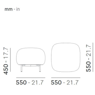 Pedrali Buddy upholstered pouf h. 45 cm. - 17.72 in. with aluminium structure - Buy now on ShopDecor - Discover the best products by PEDRALI design