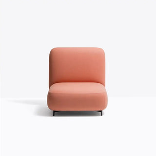 Pedrali Buddy upholstered armchair h. 40 cm. - 15.75 in. with aluminium structure
