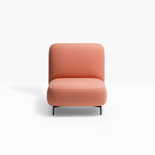 Pedrali Buddy upholstered armchair h. 45 cm. - 17.72 in. with aluminium structure