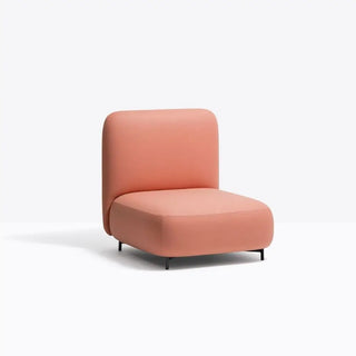 Pedrali Buddy upholstered armchair h. 45 cm. - 17.72 in. with aluminium structure