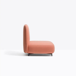 Pedrali Buddy upholstered armchair h. 45 cm. - 17.72 in. with aluminium structure