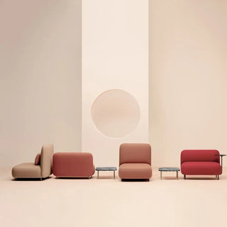 Pedrali Buddy upholstered armchair h. 45 cm. - 17.72 in. with aluminium structure