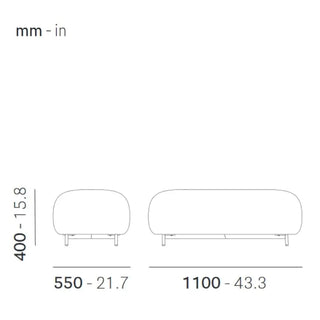Pedrali Buddy upholstered pouf h. 40 cm. - 15.75 in. with aluminium structure - Buy now on ShopDecor - Discover the best products by PEDRALI design