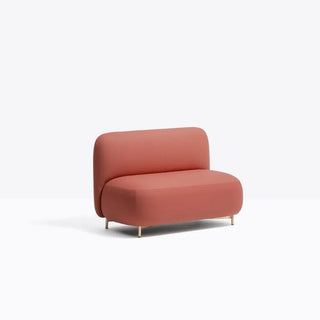 Pedrali Buddy upholstered armchair h. 40 cm. - 15.75 in. with aluminium structure