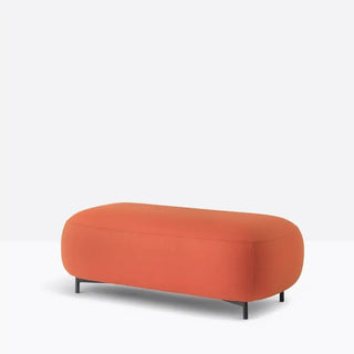 Pedrali Buddy upholstered pouf h. 45 cm. - 17.72 in. with aluminium structure Black Fabric G170 110x55 cm - Buy now on ShopDecor - Discover the best products by PEDRALI design
