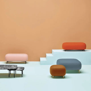Pedrali Buddy upholstered pouf h. 45 cm. - 17.72 in. with aluminium structure - Buy now on ShopDecor - Discover the best products by PEDRALI design