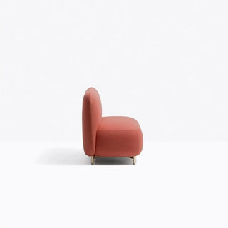 Pedrali Buddy upholstered armchair h. 45 cm. - 17.72 in. with aluminium structure