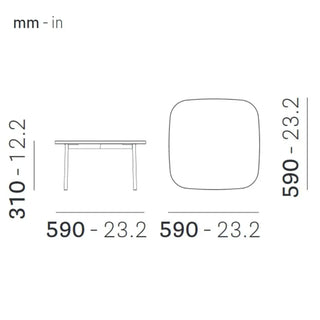 Pedrali Buddy BDT coffee table h. 31 cm - 12.21 in. with solid laminate top - Buy now on ShopDecor - Discover the best products by PEDRALI design