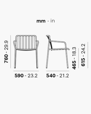 Pedrali Coney 3645 metal chair with armrests for outdoor use - Buy now on ShopDecor - Discover the best products by PEDRALI design