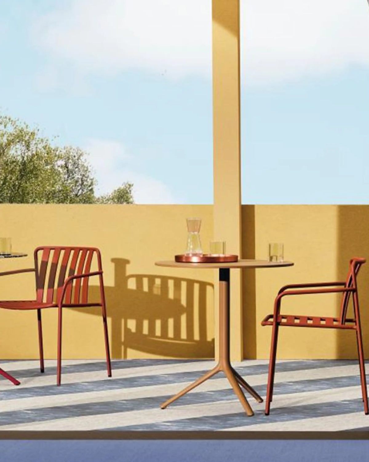 Pedrali Coney 3645 metal chair with armrests for outdoor use