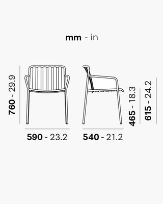 Pedrali Coney 3645 metal chair with armrests for outdoor use - Buy now on ShopDecor - Discover the best products by PEDRALI design