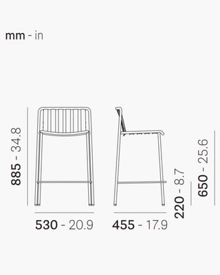 Pedrali Coney metal stool with backrest