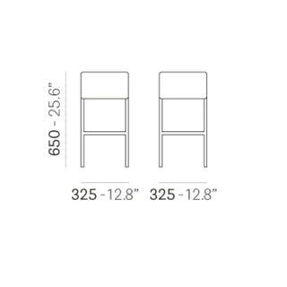 Pedrali Cube steel stool with upholstered seat - Buy now on ShopDecor - Discover the best products by PEDRALI design