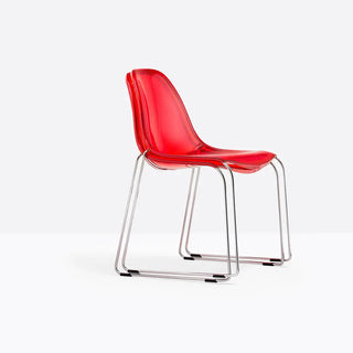Pedrali Day Dream 401 chair with steel sled base and polycarbonate seat