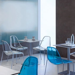 Pedrali Day Dream 405 chair with steel legs and polycarbonate seat