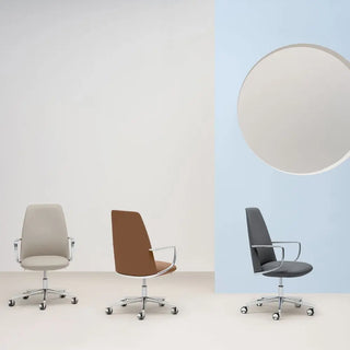 Pedrali Elinor 3755 padded swivel chair with aluminium structure
