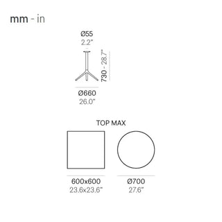 Pedrali Elliot aluminium table base - Buy now on ShopDecor - Discover the best products by PEDRALI design