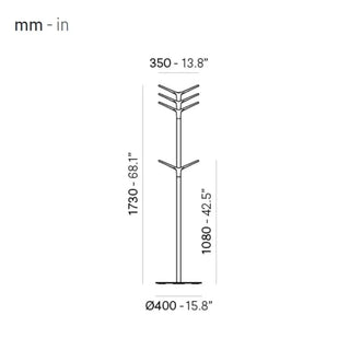 Pedrali Flag 5144B floor coat hanger with bag hangers
