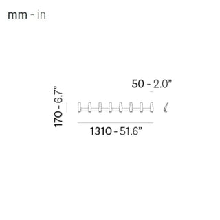 Pedrali Flag Wall 5150W wall-mounted coat hanger