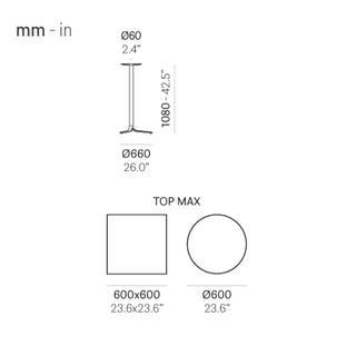 Pedrali Fluxo high aluminium table base - Buy now on ShopDecor - Discover the best products by PEDRALI design