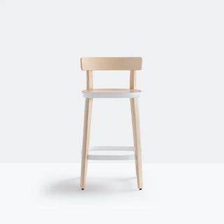 Pedrali Folk ash stool with seat h. 65 cm - 25.60 in.