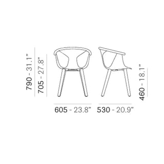 Pedrali Fox 3725 ash armchair with polypropylene shell - Buy now on ShopDecor - Discover the best products by PEDRALI design