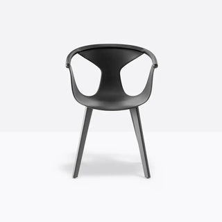 Pedrali Fox 3725 ash armchair with polypropylene shell Black aniline AN Black - Buy now on ShopDecor - Discover the best products by PEDRALI design