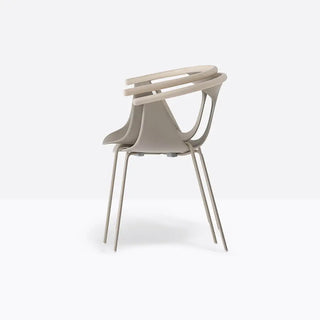 Pedrali Fox 3726 steel armchair with polypropylene shell and ash backrest - Buy now on ShopDecor - Discover the best products by PEDRALI design