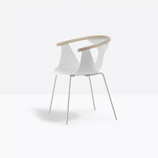 Pedrali Fox 3726 steel armchair with polypropylene shell and ash backrest - Buy now on ShopDecor - Discover the best products by PEDRALI design