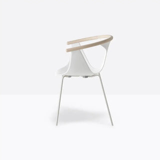 Pedrali Fox 3726 steel armchair with polypropylene shell and ash backrest - Buy now on ShopDecor - Discover the best products by PEDRALI design